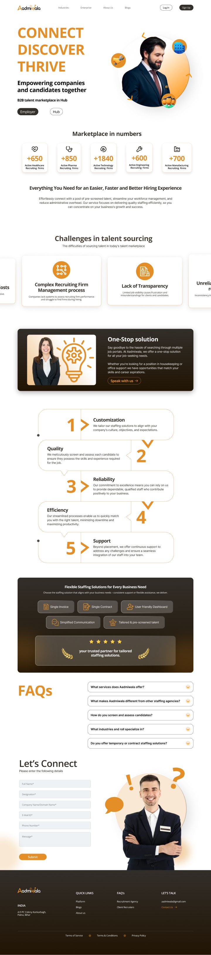 Full second version of the Aadmiwala homepage