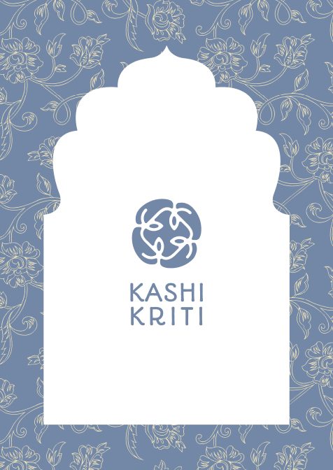 Packaging panel with an arch window and floral pattern